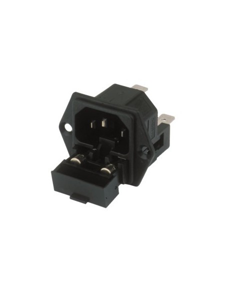 Base de conexión MACHO IEC 320 + portafusible doble