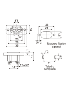 Base toma corriente. 2