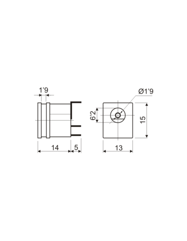 BASE DE ALIMENTACIÓN Pin 1.9MM