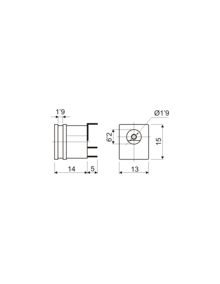 BASE DE ALIMENTACIÓN Pin 1.9MM