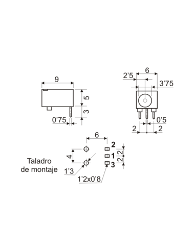 BASE DE ALIMENTACIÓN PCB 1.3MM