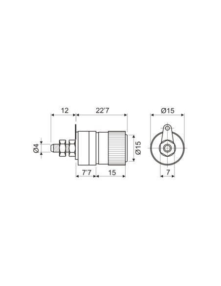 BANANA HEMBRA CHASIS 4MM 30A NEGRO