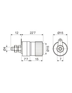 BANANA HEMBRA CHASIS 4MM 30A ROJO 2
