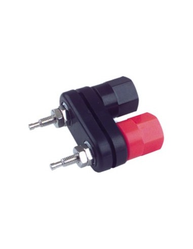 BORNE DOBLE 4MM AISLADO 30A ROJO-NEGRO