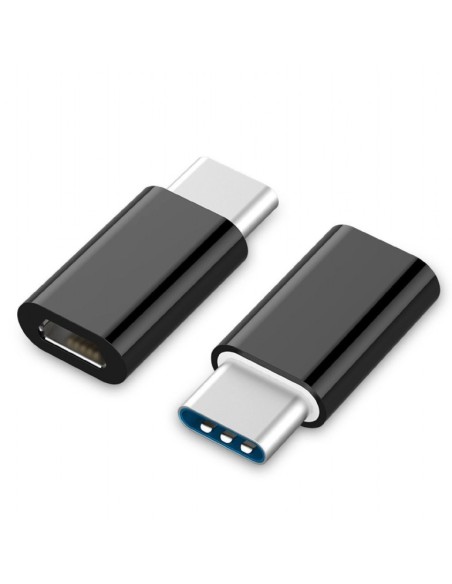 Adaptador USB 2.0 tipo C (Macho) a MicroUSB(Hembra), negro