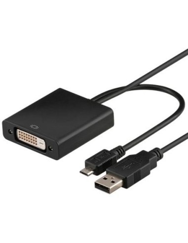 Adaptador de gráficos USB Goobay A 359 MHL + / DVI Negro