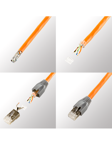 Conector modular RJ45, Categoría 8.1 / 6A, blindado 10 uds