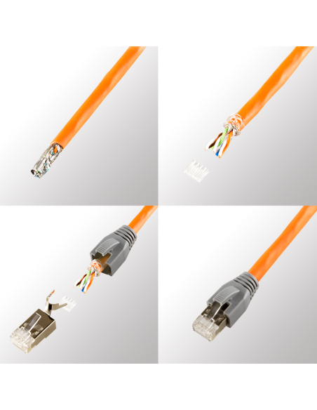 Conector modular RJ45, Categoría 8.1 / 6A, blindado 10 uds