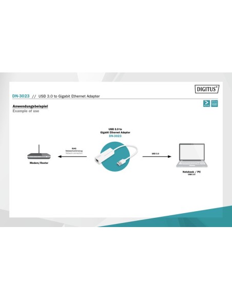 Adaptador USB3.0/RJ45 GIGABIT