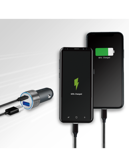 Cargador De Coche - 1x USB-C PD 1x USB-A QC - 36 W