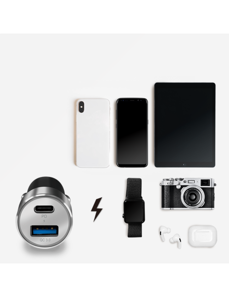 Cargador De Coche - 1x USB-C PD 1x USB-A QC - 36 W