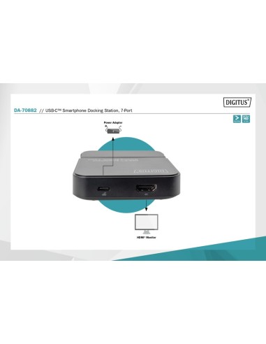 Estación de acoplamiento para smartphone USB-C™, 7 puertos