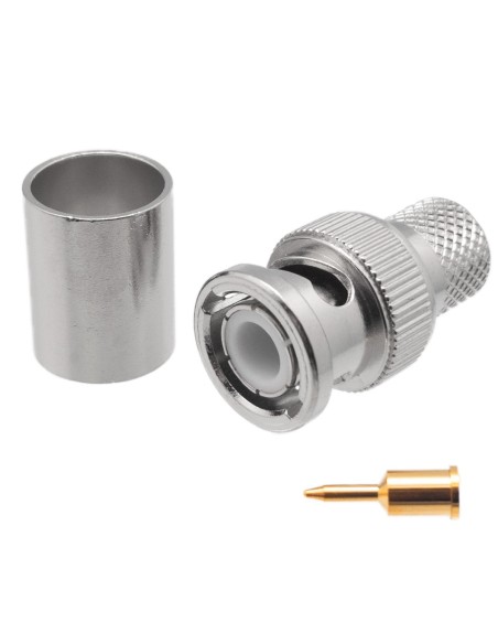 BNC Macho Crimpar para LMR400, PTFE
