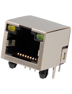 RJ45 Hembra Soldar PCB LED FTP