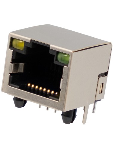 RJ45 Hembra Soldar PCB LED FTP