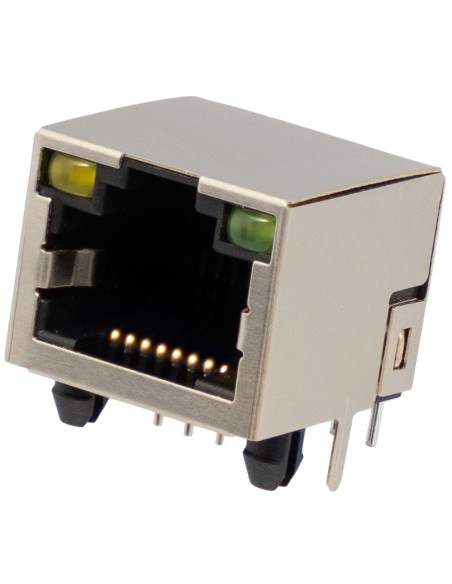 RJ45 Hembra Soldar PCB LED FTP