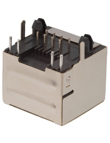 RJ45 Hembra Soldar PCB LED FTP