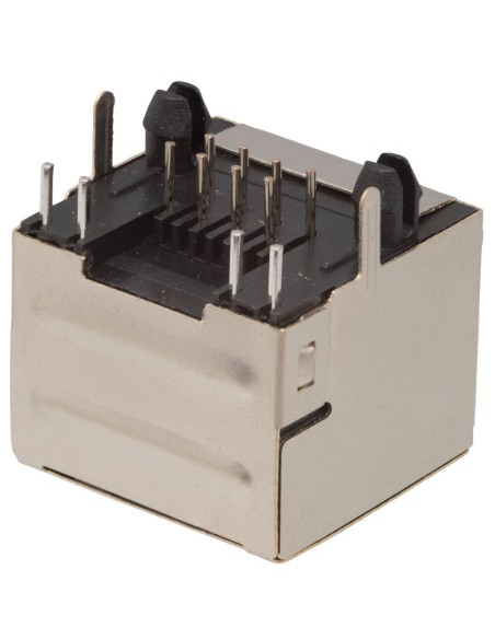 RJ45 Hembra Soldar PCB LED FTP