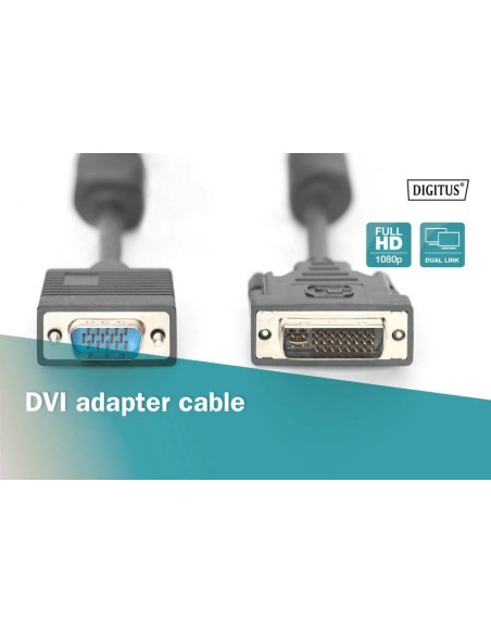 CABLE DVI-I MACHO A VGA  MACHO 2MTS
