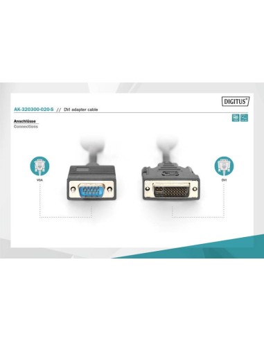 CABLE DVI-I MACHO A VGA  MACHO 2MTS