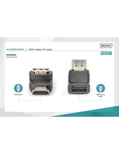 ADAPTADOR HDMI ACODADO M/H