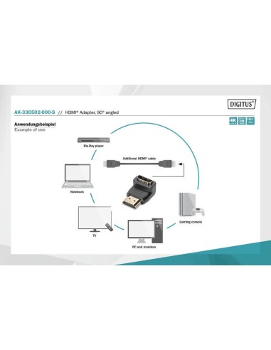 ADAPTADOR HDMI ACODADO M/H