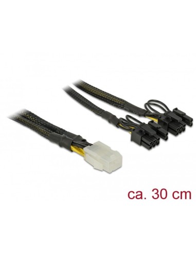 Cable de alimentación PCI Express 6 contactos hembra - 2 x 8 contactos macho 30 cm