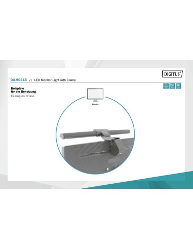 Luminaria LED de monitor con fijación de presión