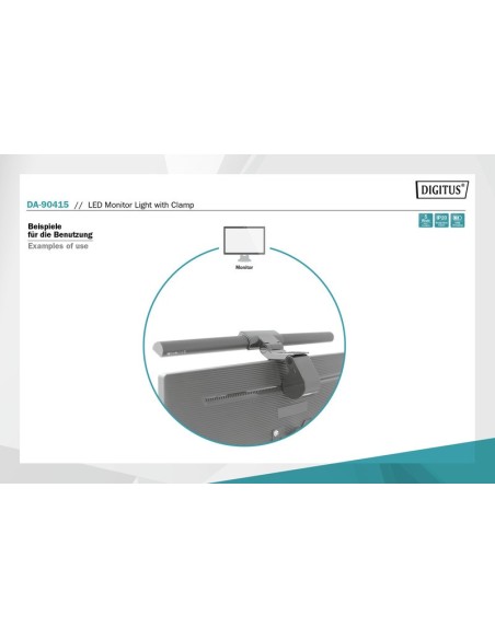 Luminaria LED de monitor con fijación de presión