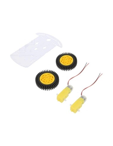 CHASIS COCHE 2 RUEDAS Y 2 MOTORES & 1 RUEDA LOCA