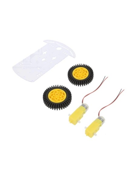 CHASIS COCHE 2 RUEDAS Y 2 MOTORES & 1 RUEDA LOCA