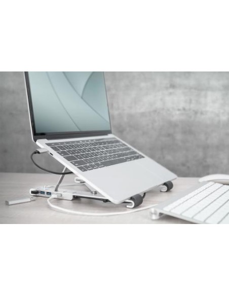 Soporte variable para notebook con hub USB-C™ integrado, 5 puertos