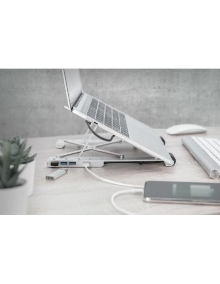 Soporte variable para notebook con hub USB-C™ integrado, 5 puertos