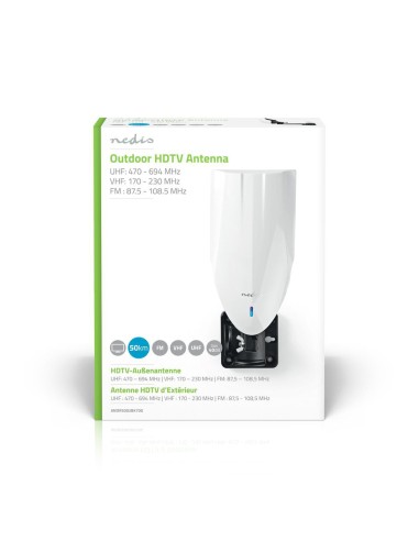 ANTENA ACTIVA HDTV EXTERIOR TDT C/LTE 40DB 50KM