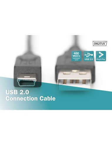 Cable USB-A 2.0 A Mini USB-B 1,8mts M/M