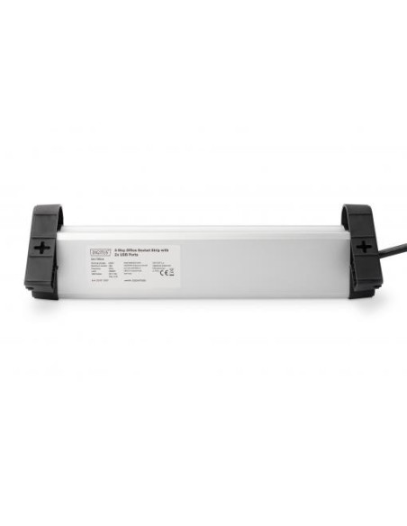 Regleta de alimentación de oficina de 4 tomas con 2 puertos USB