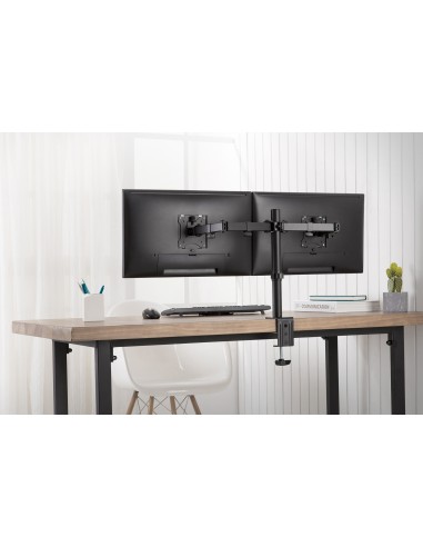 Soporte de monitor universal doble con fijación a presión
