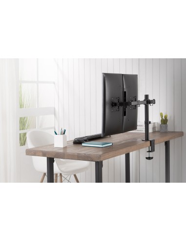 Soporte de monitor universal doble con fijación a presión