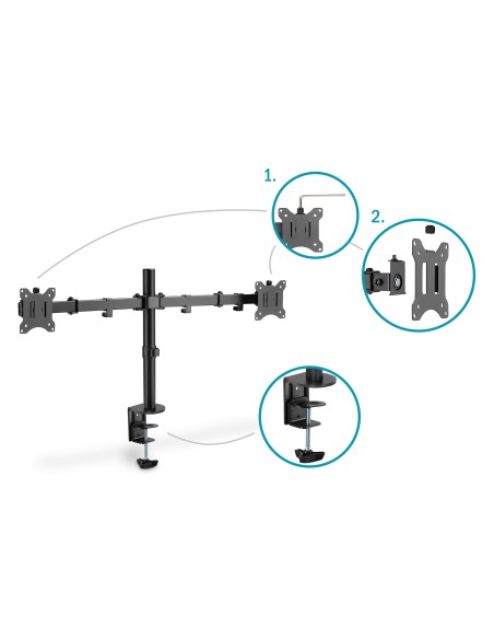Soporte de monitor universal doble con fijación a presión