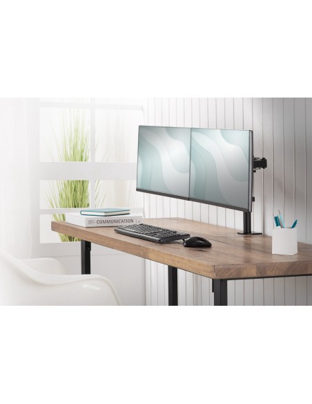 Soporte de monitor universal doble con fijación a presión