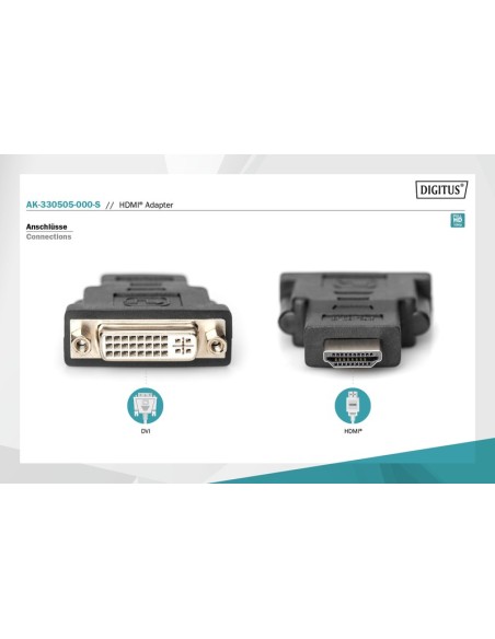 Adaptador monobloque DVI-I hembra / HDMI macho