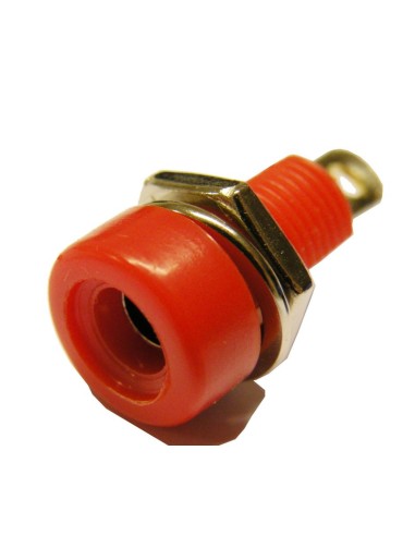 BANANA HEMBRILA 4MM CHASIS ROJA CON LENGUETA PARA SOLDAR