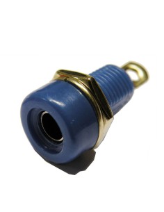 BANANA HEMBRILA 4MM CHASIS AZUL CON LENGUETA PARA SOLDAR