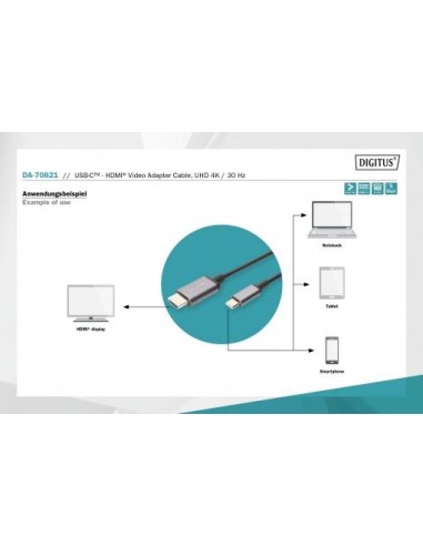 Cable adaptador de vídeo USB-C™ - HDMI®, UHD 4K / 30 Hz