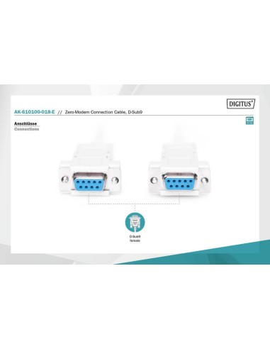 CABLE SERIE NULL MODEM 2 X DB9H