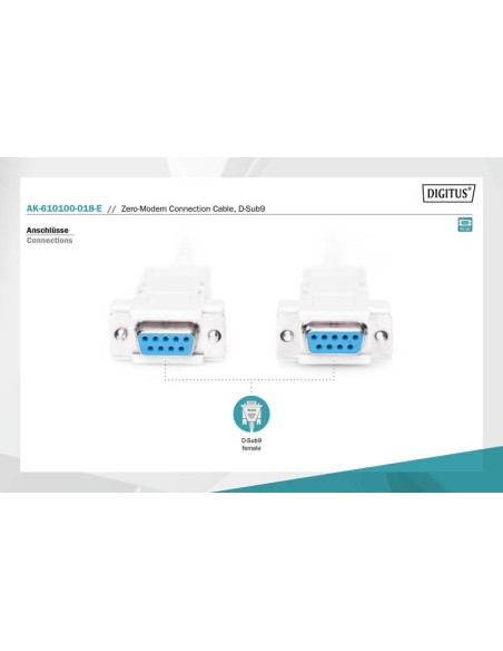 CABLE SERIE NULL MODEM 2 X DB9H