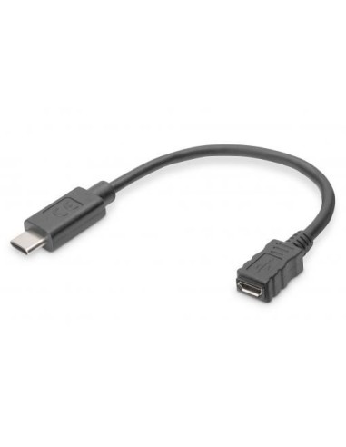 Cable USB type C - micro B M/F, 0,15m, 3A, 480MB, Version 2.0