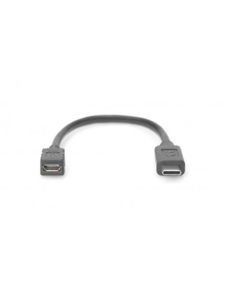Cable USB type C - micro B M/F, 0,15m, 3A, 480MB, Version 2.0