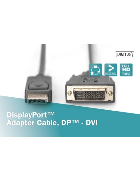 Cable Display Port a DVI-D M/M 2mts