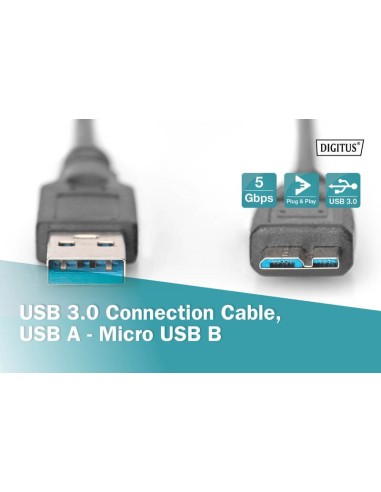 Cable 0.25mts USB3-micro USB m/m